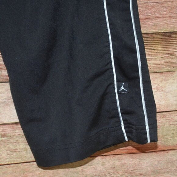 NIKE AIR JORDAN Sweatpants Black Youth Boys L 16-18 Straight Leg White Stripe - Picture 6 of 8